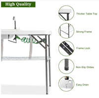 Table pliante en plastique HDPE de haute qualité pour pique-nique en plein air