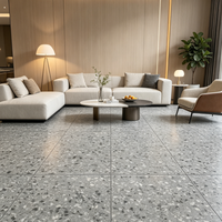 Dalle de terrazzo gris foncé personnalisée YDSTONE, pierre de terrazzo artificielle, carrelage de terrazzo à grosses copeaux pour la décoration des sols et des murs