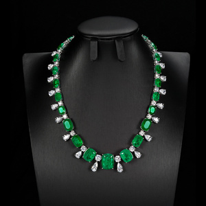 925 silver glass necklace shines, fashionable for holiday parties, business occasions, daily wear, a delightful <b>gift</b> for girls L - Product Image 1