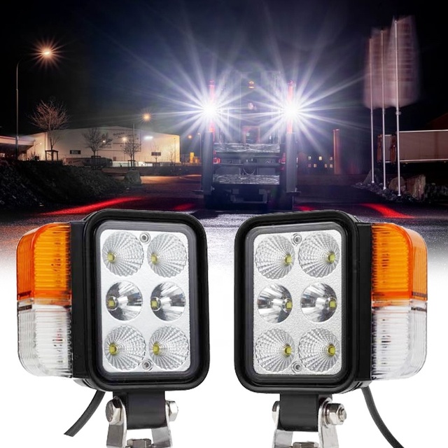 New Headlight IP67 Waterproof Red White 12V 24V Motorcycle Vehicle Lamp Cars Tractor Auto Truck Flood Beam Off-Road Led Working