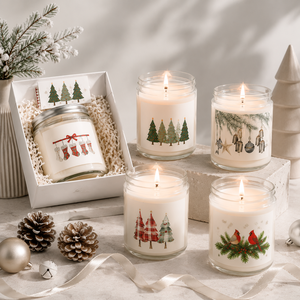 AIKUN Custom Private Label Luxury Soy Wax <b>Candles</b> Christmas Festival Glass Jar Scented <b>Candle</b> with Gift Box for Holiday - Product Image 3