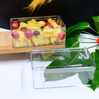 Boîte à gâteaux PS Tiramisu plus épaisse de qualité alimentaire en plastique transparent Boîte à gâteaux mousse Melleuca aux fruits lait de soja et son avec autocollants