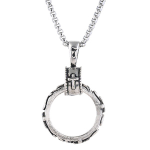 Vintage Punk <strong>Men</strong> Necklace Male Metal <strong>Chain</strong> Double Circles Pendant Necklace Male Jewelry <strong>Accessories</strong> - Product Image 6