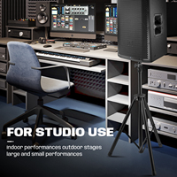 Trépied professionnel pour DJ, support de haut-parleur en métal noir robuste avec tube extra épais, hauteur réglable de 100 cm à 186 cm, Rayco Studio
