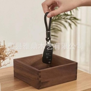 <b>Square</b> Solid Wood Storage Box For Desk Organizing Documents And <b>Keys</b> Minimalist Design Study Room Use - Product Image 4