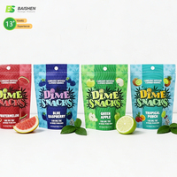 Herbruikbare, vochtbestendige voedselverpakkingen, staande pouches voor gedroogd fruit, met ritssluiting, aanpasbare maat en kleur, verpakt in kartonnen dozen