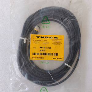 Cable Tel Turck RKC4T 5, 6625011, Conector M12, 5 Metros, Recto, Hembra, 3 Hilos, Montaje en Panel - Product Image 1