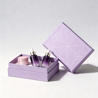 Boîte cadeau personnalisée à couvercle rabattable avec ruban, emballage en carton pour ensemble cosmétique, vente en gros de produits de soin de la peau