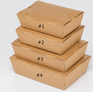 Contenedor de comida ecológico personalizado, <span class=keywords><strong>pasta</strong></span> de fideos de arroz, caja de papel Kraft cuadrada para llevar - Product Image 1