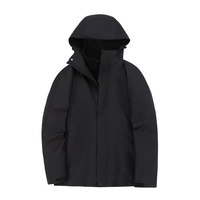 Veste imperméable coupe-vent à capuche unisexe 3-en-1 pour l'extérieur, fermeture éclair, style sportif d'hiver