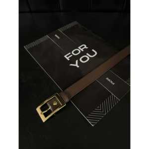 Fiori Square Buckle Thin Women's Belt Casual PU Leather Dress Trouser Shirt Jacket Belt <b>Copper</b> Buckle Standard Fit - Product Image 2