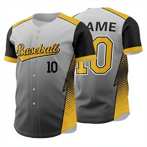 Hot Selling Custom Printed Casual Sports Breathable Quick Dry 100% Polyester Anti-Bacterial Unisex <b>Baseball</b> Jersey Best Quality - Product Image 1