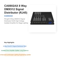 Distributeur de signal DMX512 8 voies Pknight, amplificateur isolé haute tension RJ45 avec garantie d'un an pour l'éclairage de scène