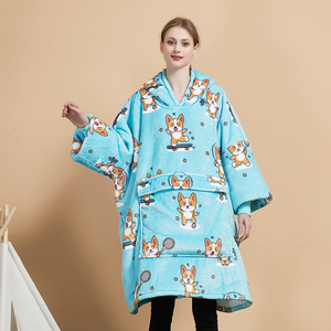 Tùy chỉnh khổng lồ Túi quá khổ cộng với kích thước lớn Sherpa áo mặc Hoody trùm đầu chăn quá khổ hoodie chăn - Product Image 2