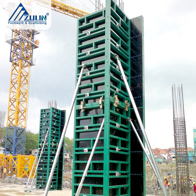 High Strength Modular Reusable Plywood Panel Adjustable Steel Frame Column Formwork