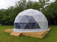 Tente dôme géodésique de luxe moderne Meile ML-D pour camping et glamping, fabriquée à Guangzhou, en PVC transparent, imperméable, ignifuge et résistant aux UV