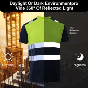 Customizable Logo Summer Breathable Short Sleeve Reflective Mesh Safety <strong>T</strong>-<strong>Shirt</strong> Factory Sanitation <strong>Worker</strong> Workwear - Product Image 4