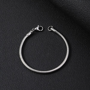 Pulsera de Cadena de Serpiente Redonda de Acero Inoxidable para Mujer |   Diseño Simple y Pulido |   Cierre de Langosta |   Estilo INS de moda que no pasa de moda - Product Image 2