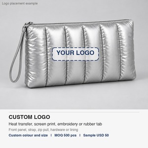 Clutch <b>Bag</b> Puffer Channel Quilted Nylon Women <b>Evening</b> Clutch with Wrist Strap Custom Logo - Product Image 4