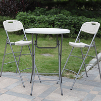 2ft location pas cher dia60cm table de bar à cocktails pliante en plastique portable extérieure ronde haute pour bistro