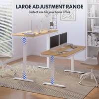 Bureau debout électrique 55 pouces avec tiroirs, assemblage rapide, plateau en érable et structure en acier blanc, design moderne pour bureau à domicile