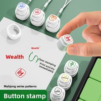 Mini tampon en plastique à touche unique, style Mahjong, à pression, pour journalisation et DIY, pour motifs à dessiner soi-même et motifs gagnants