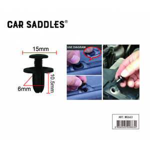 Clips de Plástico para Carrocería de 15mm, Color Negro, para Reparación de Carrocería - Product Image 1