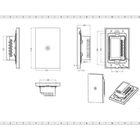 Boîtier de commande intelligent pour interrupteur tactile domestique en PC sablé IP54, design moderne, pour variateur et prise, 120*72*38mm CN234