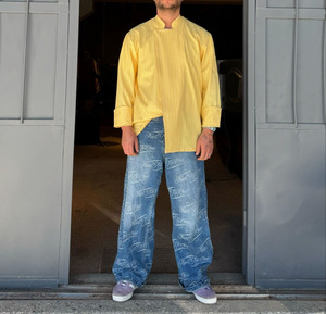 OEM Logo Màu Vàng Dài Tay Áo Đầu Bếp Quần Áo Người Đàn Ông Phụ Nữ Khách <span class=keywords><strong>S</strong></span>ạn Phục Vụ Làm Việc Đồng Phục Bánh <span class=keywords><strong>Baker</strong></span> Nhà Bếp Đồng Bằng Đầu Bếp Áo Đồng Phục - Product Image 2