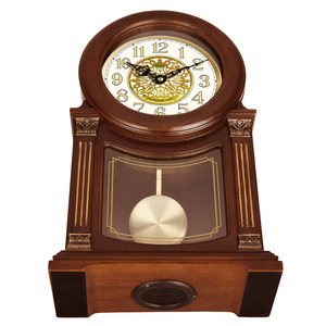 <b>Solid</b> <b>Wood</b> <b>Desk</b> Clock Circular Design Silent Movement Chiming Clock For Living Room European Style Furniture T1031 - Product Image 5