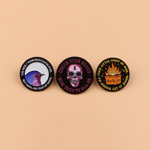 Sming Pins Breast Health Esmalte Pin Palabra redonda Solapa Insignia Aleación Ecológico Pájaro Broche Ropa Mochila Accesorios - Product Image 4
