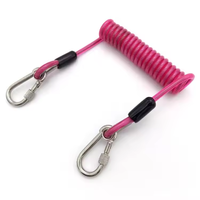 Longe d'outil de pêche en métal à ressort hélicoïdal en fil d'acier inoxydable rétractable lourd personnalisé avec cordes de sécurité porte-clés anti-perte