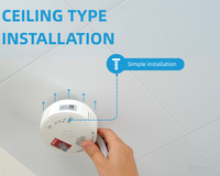 Détecteur de gaz pour système d'alarme domestique Haute sensibilité 2 en 1 CH4 CO Sensor Détecteur de fuite de gaz double monté au plafond pour la maison et l'hôtel