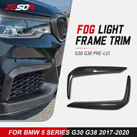 ZESON Joints d'aération avant en fibre de carbone (effet mouillé) pour feux antibrouillard, paire pour BMW G30 G38 540i M550i Pré-LCI 2017-2020