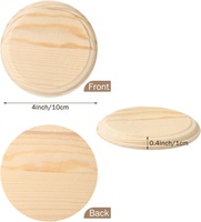 2Pcs Plaque en bois ronde de 4 pouces Plaque en bois de pin naturel non fini Base en bois