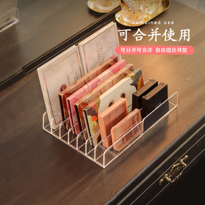 Acrylic Eyeshadow Palette Storage Rack Desktop Makeup Organizer Cosmetic Holder With Dividers For Blush Powder Compact - Product Image 4
