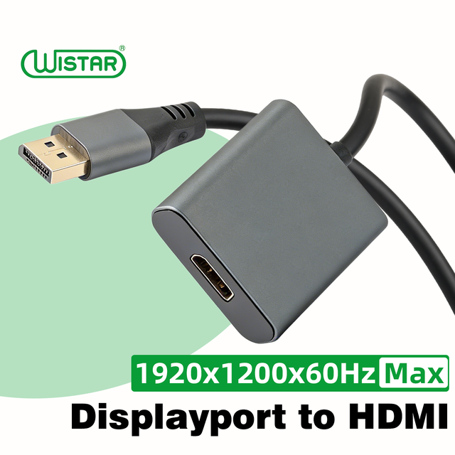 WISTAR Displayport 1080P DP to HDMI Adapter Display Port Male to HDMI Female Converter