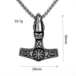 Collar con Colgante de Martillo de Thor Vikingo de Acero Inoxidable para Hombre, Diseño Geométrico Vintage, Joyería de Regalo - Product Image 4