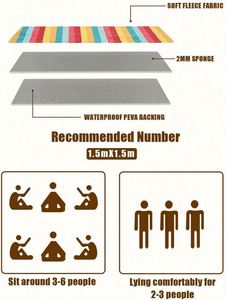 Manta de Playa Plegable Grande, Colorida y Económica, Resistente a la Arena, para Picnic y Viajes al Aire Libre - Product Image 4