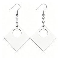 Sublimations-Ohrringe zum Personalisieren, quadratische Sublimations-Ohrringe mit Kreisring & Hakenverschluss, personalisiertes Geschenkzubehör