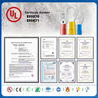 Conectores Eléctricos de Crimpado Rápido de Fácil Entrada Serie CNXI SE, Terminales de Horquilla Aislados de Cable de PVC Rojo, Cobre Estañado