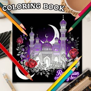 Livre <span class=keywords><strong>de</strong></span> coloriage personnalisé pour enfants sur le thème du Ramadan avec éducation islamique, papier couché, impression offset et gaufrage - Product Image 4