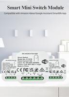 Module de commutation intelligent Wi-Fi 16A pour maison connectée, interrupteur mini intelligent Tuya 2 voies, installation facile, contrôle par application et vocal, relais de commutation
