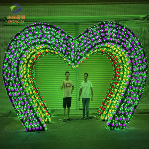 Shengjia DIY Disesuaikan Led Motif Cahaya Ornamen Natal Menyala Bingkai Kawat Pintu Masuk Lengkungan Disesuaikan - Product Image 1