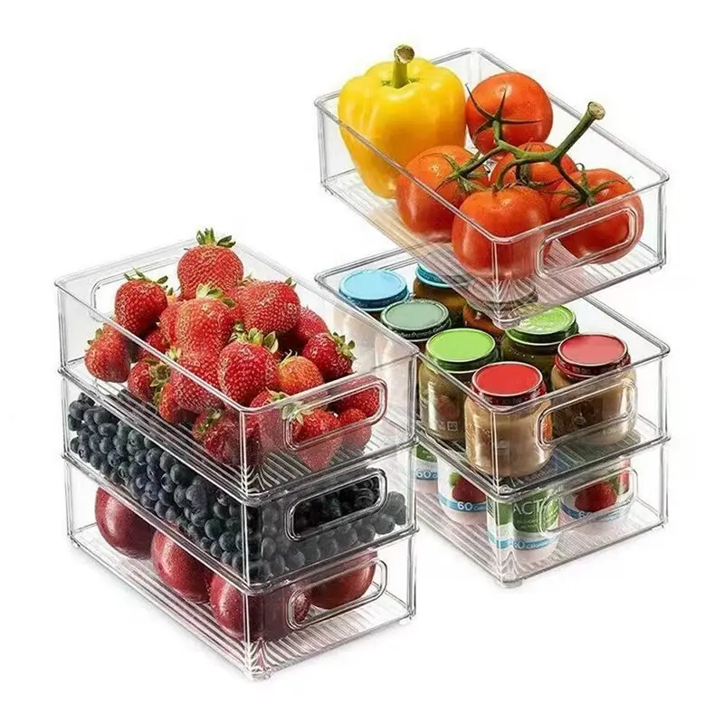 Sanwei Kitchen Storage Accessories Plastic Kitchen Pantry Cabinet,Refrigerator Or Freezer Food Storage Bins