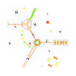 Combinación multifunción de red de escalada y puente oscilante para juegos educativos al aire libre para niños Equipo de entretenimiento - Product Image 6