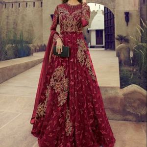 ---New---Stylish---Trendy---Floor--Length-Dress for Party-wear-dress with Beautiful--applique Work for Party/ Wedding =2021 - Product Image 1