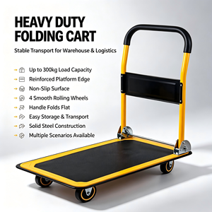 Carrello Industriale in Acciaio <span class=keywords><strong>a</strong></span> Quattro <span class=keywords><strong>Ruote</strong></span>, Pieghevole e Portatile <span class=keywords><strong>per</strong></span> Movimentazione Merci in Magazzini e Fabbriche - Product Image 6