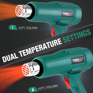 <span class=keywords><strong>Pistola</strong></span> de <span class=keywords><strong>Calor</strong></span> Eléctrica Industrial y para Bricolaje de 2000W con Temperatura Ajustable para Remover Pintura, <span class=keywords><strong>Soldar</strong></span> Tuberías y Encoger <span class=keywords><strong>PVC</strong></span> - Product Image 2