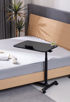 Usine pas cher prix hauteur réglable Mobile roulant assis sur ordinateur Table support bureau de chevet avec roues pour la Table de lit d'hôpital